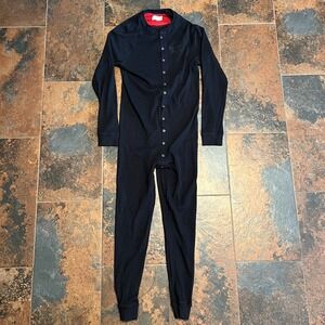 Nasty Pig Union Suit Mens M Black Long Johns Pajamas Button Back